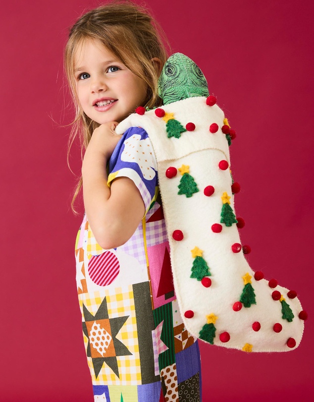 Kip&Co - Christmas Patchwork Organic Cotton Short Sleeve Nighties - Babies-Teens