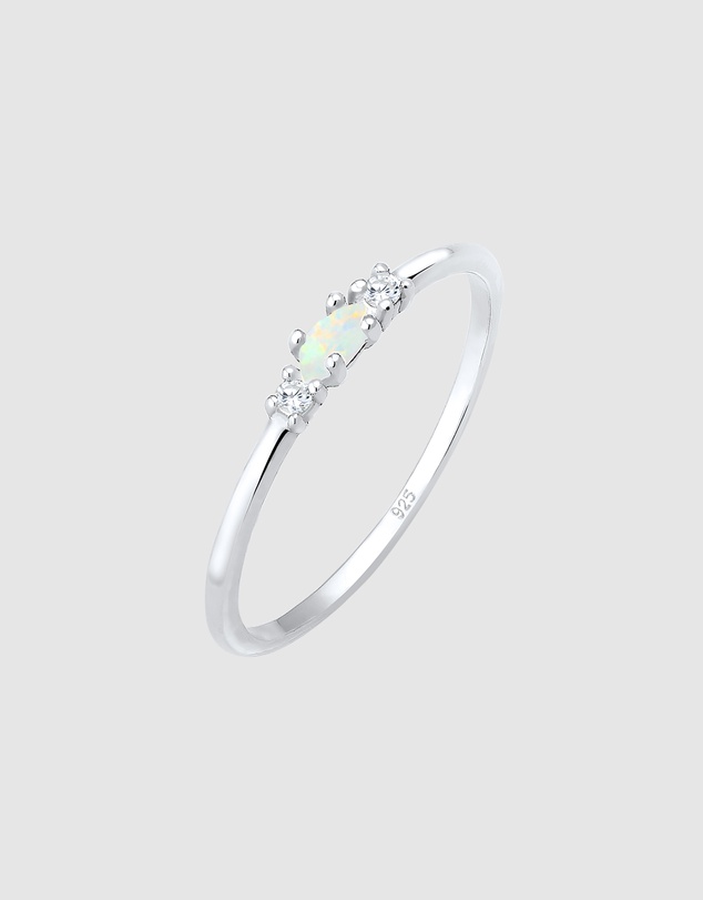 Elli Jewelry - Opal Band Ring in 925 Silver