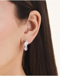 Rosefield - Marquise Wave Silver-Tone Hoop Earrings