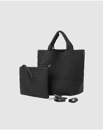 Chuchka - Woven Neoprene Shoulder Tote - Black