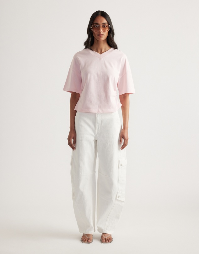 Decjuba - Alicia V Neck Boxy Tee