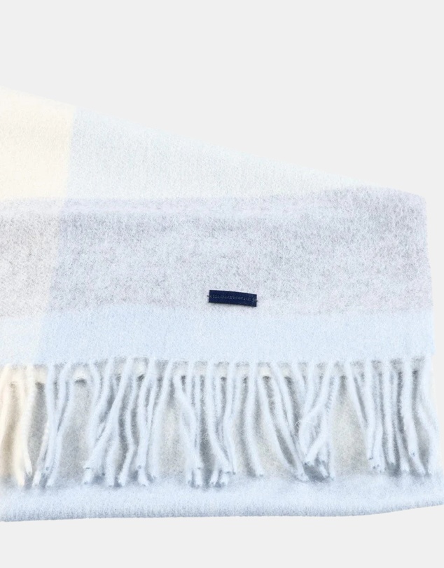 Henry Bucks - HENRY BUCKS Merino Wool Check Scarf BLUE MULTI