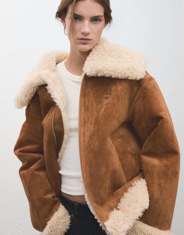 M.N.G - Faux-Shearling Suede Jacket