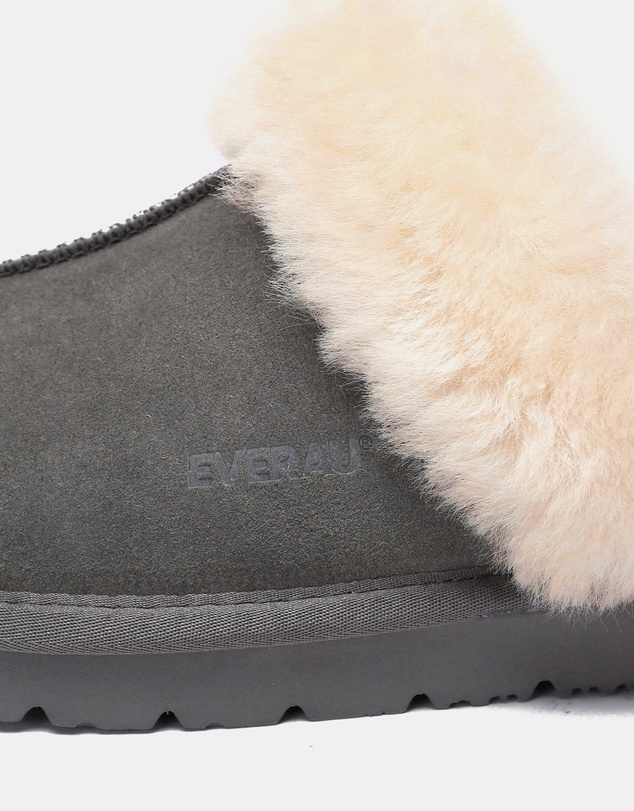 EVERAU - EverAU Ugg Muffin Slipper Suede Cow Suede Upper House Shoes