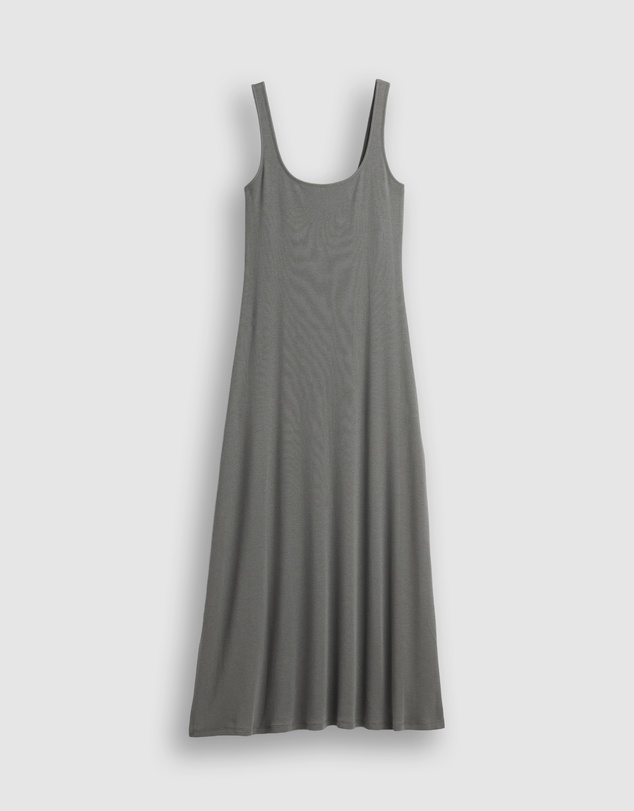 GAP - Sleeveless Square Neck Rib Knit Maxi Dress