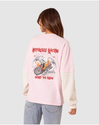 EDIKTED - Racing oversized layered T shirt