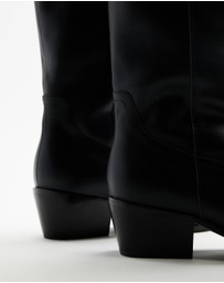 AERE - Rozalia Knee High Leather Cowboy Boots