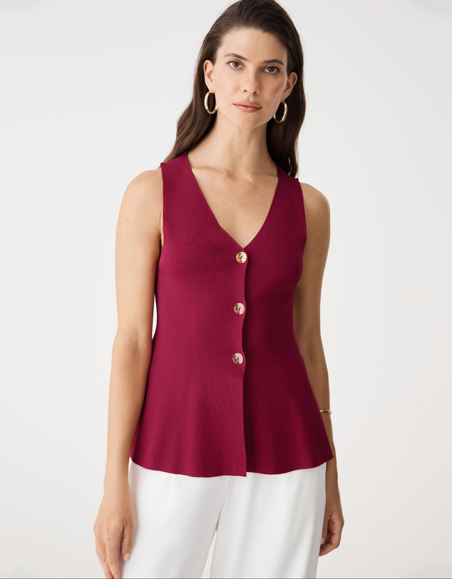 Forcast - Valerie Button Peplum Knit Top