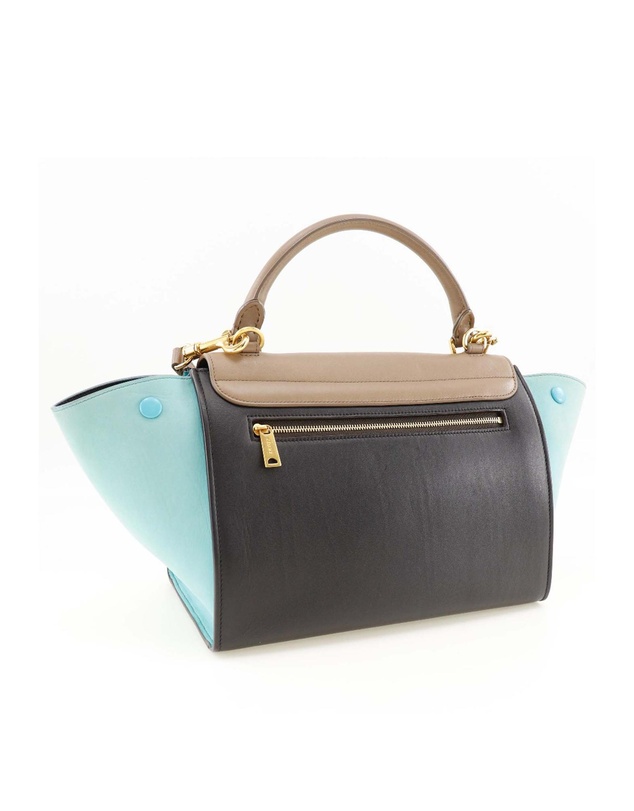 Pre-Loved by Azura Reborn - Pre-Loved Small Tricolor Leather Trapeze Satchel