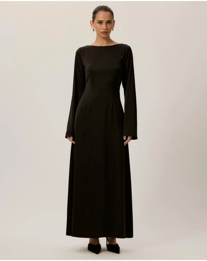 Tussah - Bec Long Sleeve Satin Maxi Dress
