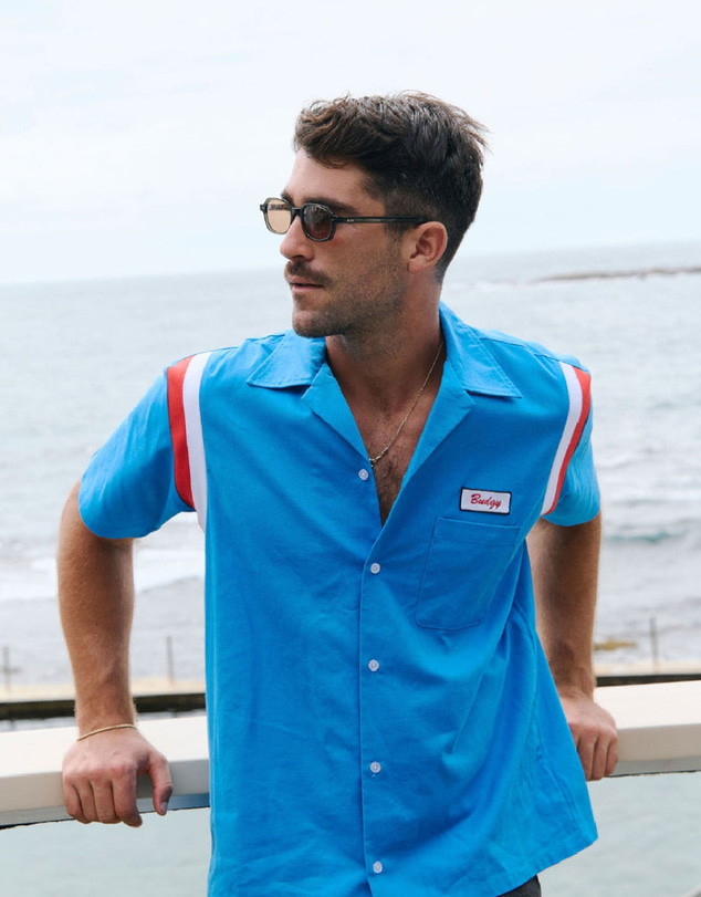 Budgy Smuggler - Mechanic Shirt in Blue Bowler