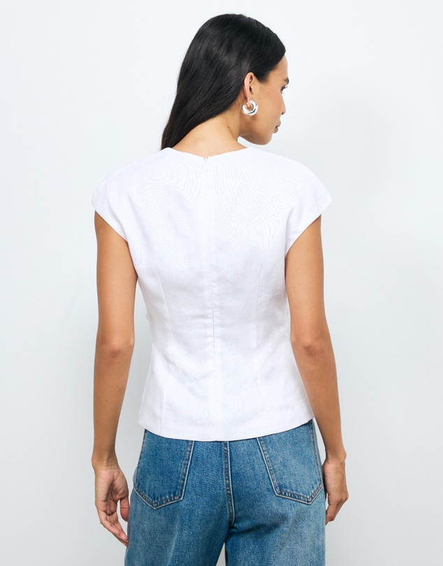 AERE - Lea Gathered Linen Top