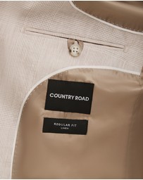Country Road - Regular Fit Linen Single Breasted Check Jacket