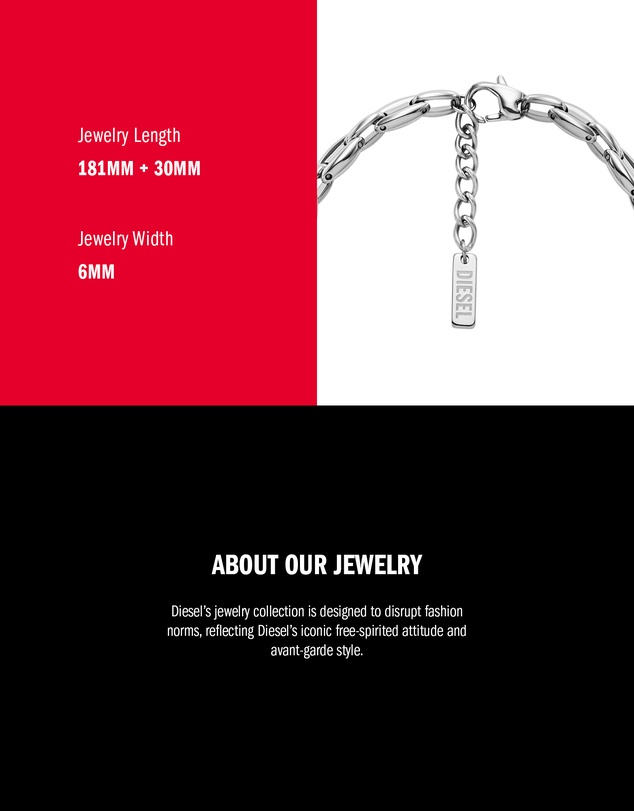 Diesel - Metamorph Silver Tone Bracelet