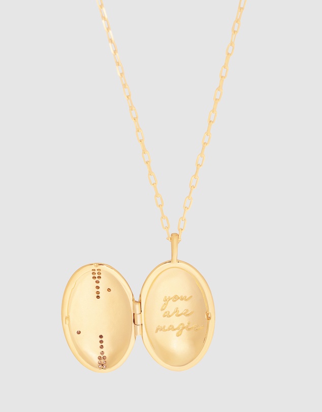 Wanderlust + Co - You Are Magic Gold Medallion Locket Necklace