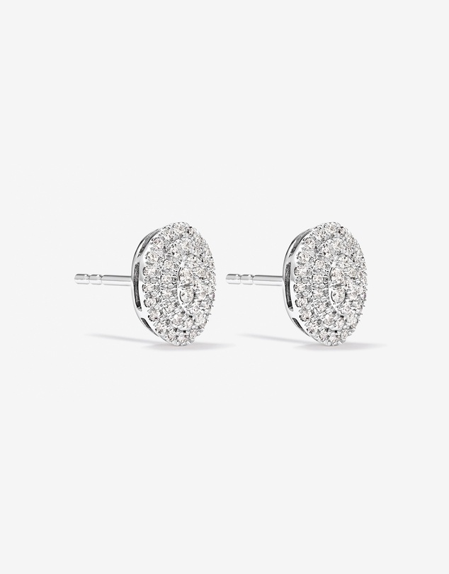 Michael Hill - 0.30 Carat TW Oval Shaped Diamond Cluster Stud Earrings in 10kt White Gold