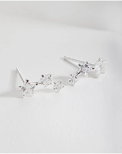 Lovisa - Sterling Silver Cubic Zirconia Star Crawler Earrings