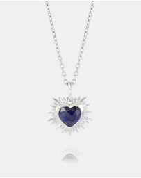 Rachel Jackson - Electric Love September Birthstone Heart Necklace Silver