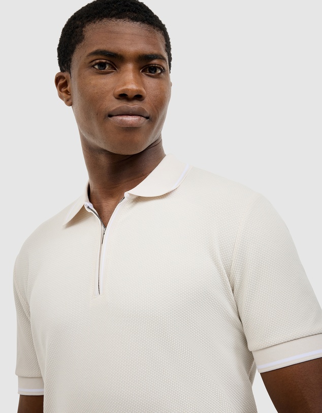 Politix - Morgan Textured Zip-up Polo