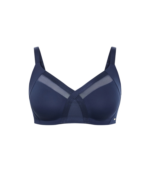 City Chic - Plus size Luxe Microfibre Wireless Bra - navy