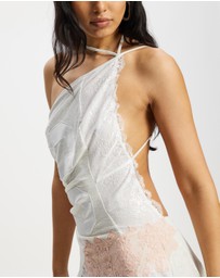 Jaded London - Reworked Varsity Lace Dress