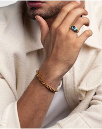 Nialaya Jewellery - 5mm Gold Box Chain Classic Bracelet