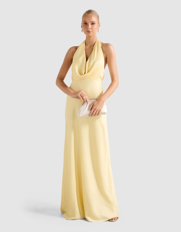 Becca Cowl Halter Neck Satin Gown by Forever New Online | THE ICONIC |  Australia