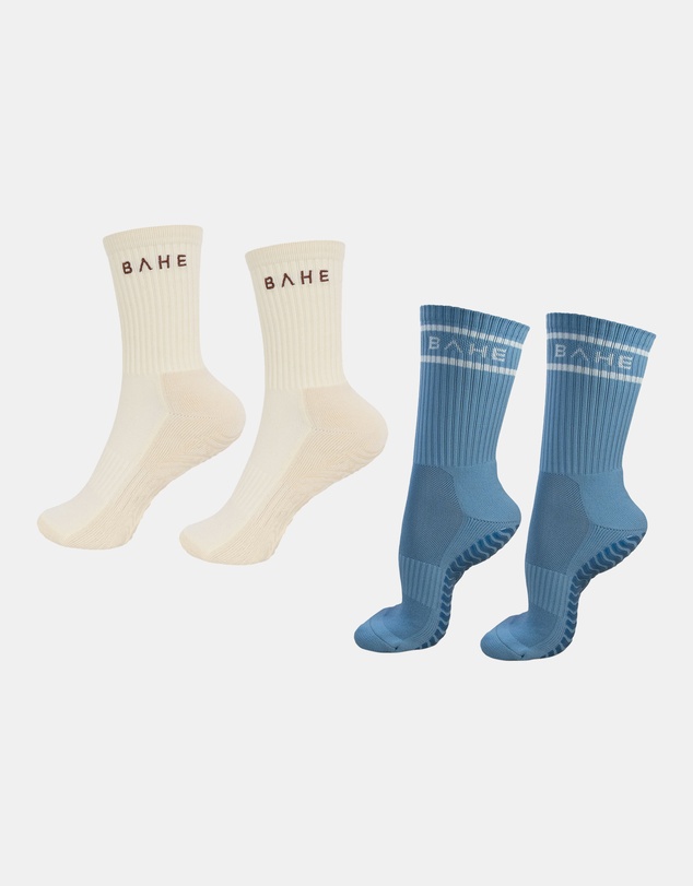 BAHE - Studio Grippy Crew Socks 2 Pack