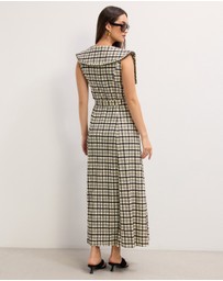 The Fated - Adela Check Collared Maxi Dress
