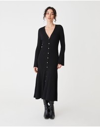 Forcast - Danica V-Neck Rib Knit Dress