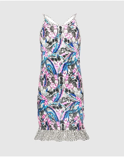 B.Nosy - Organic Feather Print Dress - Kids-Teens