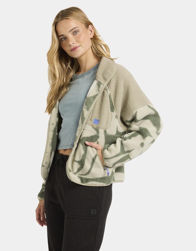 Billabong - Womens Popoyo Snap Up Fleece Jacket