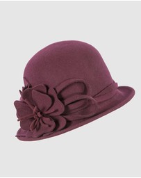 Max Alexander - Winter Felt Plum Cloche Hat