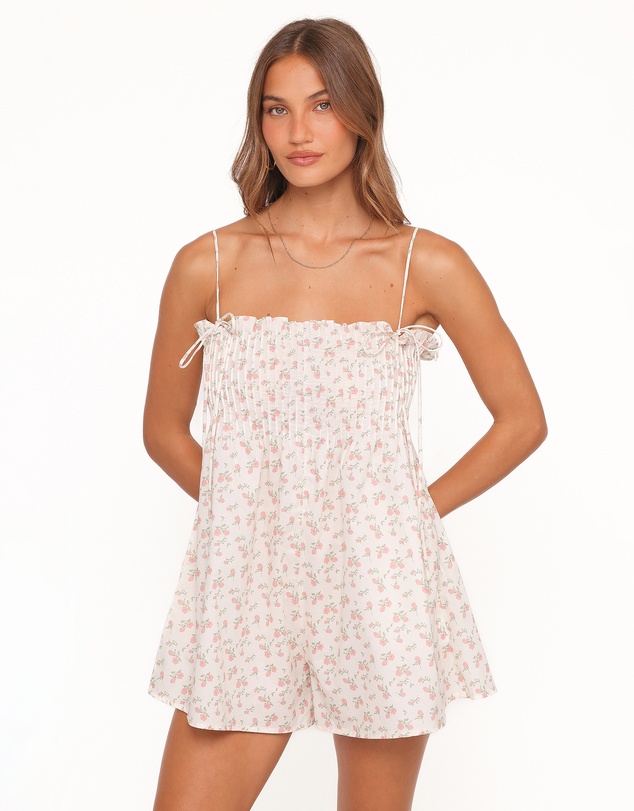 Petal & Pup - Liora Playsuit - Peach Ditsy Floral