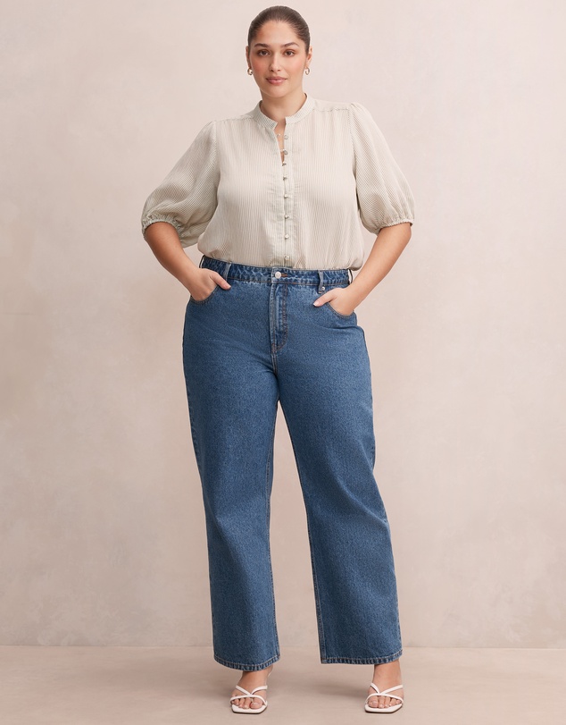 Forever New Curve - Lulie Curve Striped Shirt