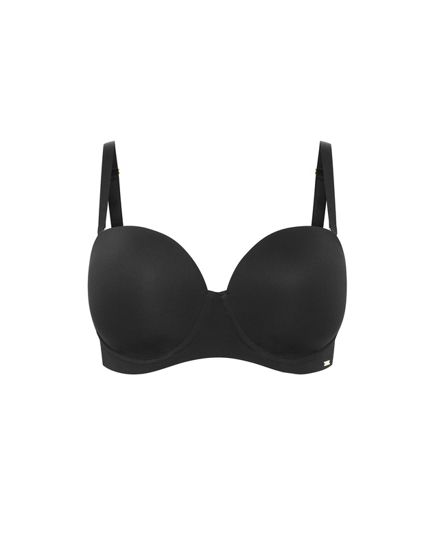 City Chic - Plus Size Luxe Microfibre Strapless Bra - black
