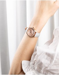 Maxum - Sydney - Rose Gold Tone Dial, Rose Gold Tone Case & White Leather Band