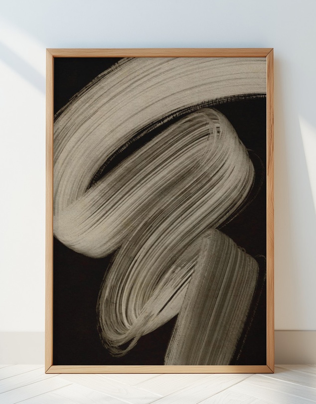 Olive et Oriel - Beige Strokes No 2 by Treechild Art Print