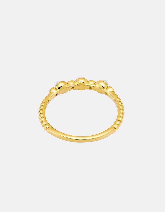 Zoe Olivia - 14K Gold Vermeil Pearl Cubic Zirconia Ring
