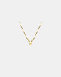 Zoe Olivia - 9K Gold Initial V Necklace
