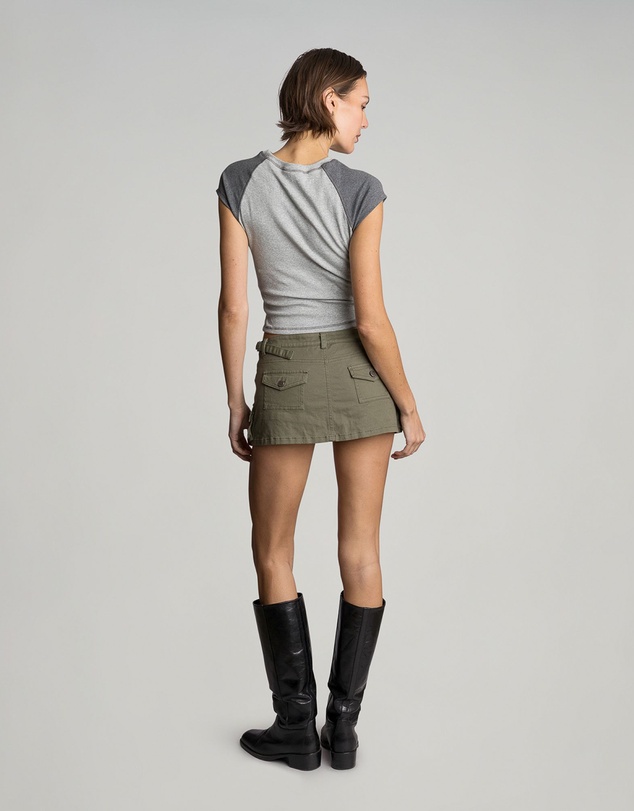 Love and Nostalgia - Min Rib Raglan Tee - Grey Marle