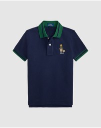 Polo Ralph Lauren - Polo Bear Cotton Mesh Polo Shirt - ICONIC EXLCUSIVE - Babies-Kids
