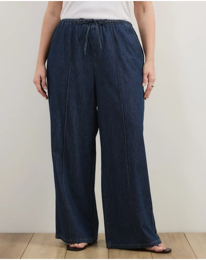 Atmos&Here Curvy - Alma Denim Chambray Pants