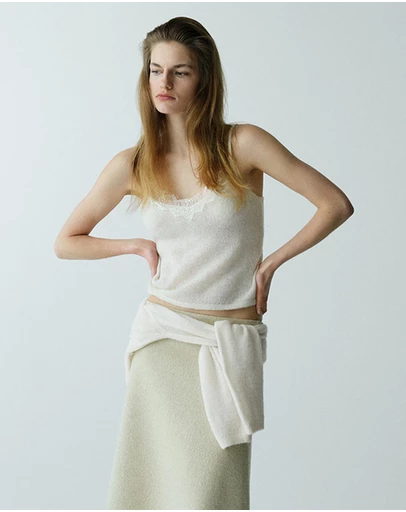 M.N.G - Top With Lace Neck