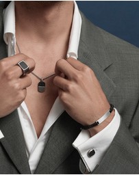 Najo - Elemental Black Cord & Steel Bracelet