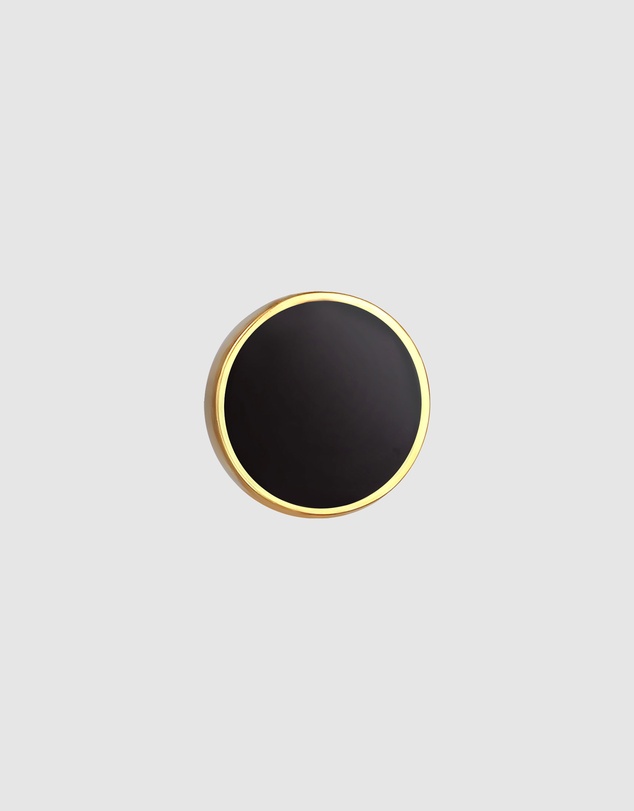 Kuzzoi - ICONIC EXCLUSIVE - Earrings Men Stud Circle Basic Geo with Enamel in 925 Sterling Silver Gold Plated