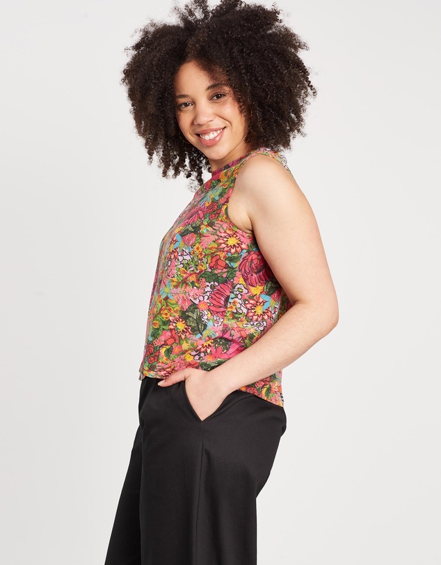 The Social Outfit - Silk Shell Top - Fairfield Bloom