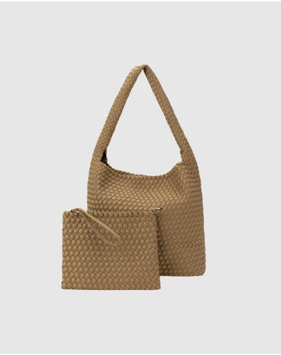 Chuchka - Woven Neoprene One Shoulder Tote Nude