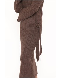 Petal & Pup - Everett Cable Knit Skirt Set - Chocolate