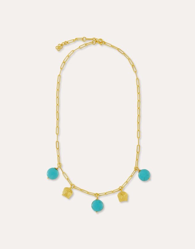 Ottoman Hands - Amore Turquoise Charm Chain Necklace